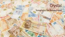  Presentation with hong kong - Colorful slide set enhanced with 1000 bills - background of hong kong currency backdrop and a lemonade colored foreground