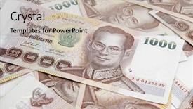  Presentation with thai - Colorful PPT layouts enhanced with 1000 bills - thai money background backdrop and a mint green colored foreground