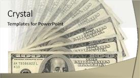  Presentation with banknotes - Audience pleasing presentation theme consisting of 1000 bills - us dollars banknotes isolated backdrop and a light gray colored foreground