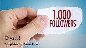  Presentation with followers - Slide deck featuring 1000 followers background and a coral colored foreground