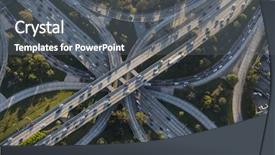  Presentation with los angeles - Colorful slide set enhanced with 101 four level freeway interchange backdrop and a gray colored foreground