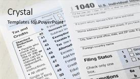  Presentation with income tax - Presentation theme having 1040 individual income tax return background and a light gray colored foreground