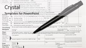  Presentation with united states treasury and tax - Theme consisting of 1040 united states tax form background and a white colored foreground
