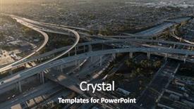  Presentation with freeway - Theme featuring 105 and 110 freeway interchange background and a dark gray colored foreground