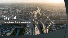  Presentation with freeway - Presentation theme featuring 105 and 110 freeway background and a gray colored foreground