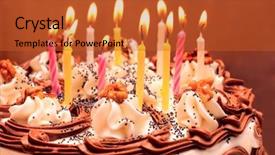  Presentation with lit candles - PPT layouts featuring 10th anniversary - birthday cake lit candles background and a red colored foreground