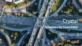  Presentation with downtown los angeles - Amazing slide set having 110 and hollywood 101 freeway backdrop and a ocean colored foreground