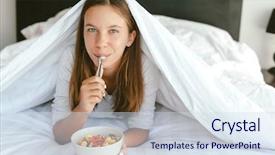  Presentation with 4 years old children and doctor - Slide set with nutrition teenagers - portrait of a 12-13-14 years background and a sky blue colored foreground