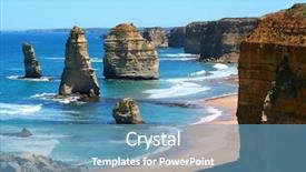  Presentation with ocean - PPT theme having 12 apostles great ocean road background and a teal colored foreground