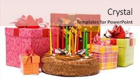  Presentation with white candles - Audience pleasing presentation consisting of 12 days christmas - pie with twelve candles backdrop and a lemonade colored foreground