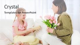  Presentation with gifting - Cool new PPT layouts with 12 days holidays - adorable kid gifting present box backdrop and a sky blue colored foreground