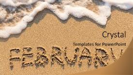  Presentation with february - Colorful slide deck enhanced with 12 days holidays - february - word drawn backdrop and a coral colored foreground