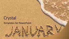  Presentation with january - PPT layouts consisting of 12 days holidays - january - word drawn background and a yellow colored foreground