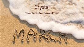  Presentation with beach - Presentation theme having 12 days holidays - march - word drawn background and a lemonade colored foreground