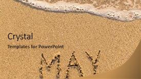  Presentation with beach wedding heart on sand - Slides having 12 days holidays - may - word drawn background and a coral colored foreground