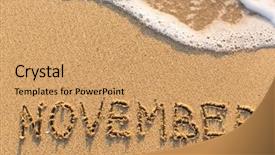  Presentation with november - PPT layouts with 12 days holidays - november - word drawn background and a coral colored foreground