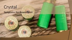  Presentation with pump - Presentation theme featuring 12 guage cartridge for pump background and a  colored foreground