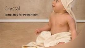 Presentation with baby bath - PPT theme consisting of 12-month-old-little-baby background and a  colored foreground