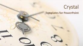  Presentation with clock face - Colorful presentation design enhanced with 12 part circle - clock face hands backdrop and a  colored foreground