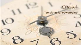  Presentation with clock face - Beautiful PPT theme featuring 12 part circle - clock face hands backdrop and a lemonade colored foreground