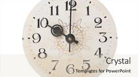  Presentation with clock face - Audience pleasing PPT theme consisting of 12 part circle - clock face hands backdrop and a lemonade colored foreground