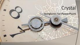  Presentation with clock face - PPT theme featuring 12 part circle - clock face hands background and a  colored foreground