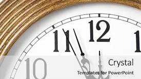  Presentation with clock - Slides enhanced with palmtop - beautiful woman hand holding transparent background and a  colored foreground.