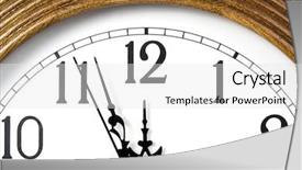  Presentation with clock - Beautiful PPT theme featuring 12 part circle - modern wall clock shows almost backdrop and a  colored foreground