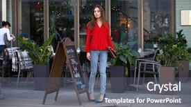  Presentation with small business growth and profit - Amazing presentation having 12 step - portrait in full growth backdrop and a gray colored foreground