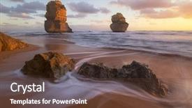  Presentation with ocean - Cool new slide set with 12 step - twelve apostles along the great backdrop and a tawny brown colored foreground