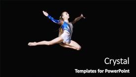  Presentation with rhythmic gymnastics gymnastics - Colorful slide deck enhanced with 12 years old girl doing rhythmic gymnastics backdrop and a black colored foreground