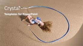 Presentation with rhythmic gymnastics gymnastics - Audience pleasing PPT layouts consisting of 12 years old girl doing rhythmic gymnastics backdrop and a coral colored foreground