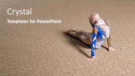  Presentation with rhythmic gymnastics gymnastics - Presentation theme featuring 12 years old girl doing rhythmic gymnastics background and a coral colored foreground