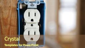  Presentation with text box - Amazing PPT theme having 120v duplex electrical box nailed backdrop and a tawny brown colored foreground