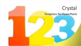  Presentation with wooden toy - Slide set with 123 - colorful wooden toy numbers one background and a white colored foreground