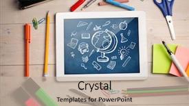  Presentation with digital image - Presentation theme featuring 123 - composite image of digital tablet background and a mint green colored foreground