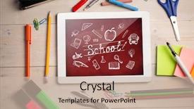  Presentation with digital image - Beautiful presentation theme featuring 123 - composite image of digital tablet backdrop and a soft green colored foreground