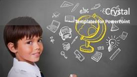  Presentation with cute doodles - Presentation having 123 - cute pupil with chalkboard background and a gray colored foreground
