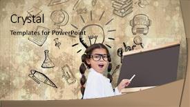  Presentation with pupil - Slides consisting of 123 - cute pupil with chalkboard background and a coral colored foreground