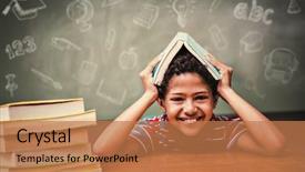  Presentation with doodles - Slide deck enhanced with 123 - education doodles against little boy background and a coral colored foreground