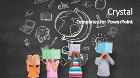  Presentation with pupils reading - PPT theme with 123 - elementary pupils reading against black background and a dark gray colored foreground