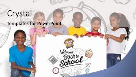  Presentation with elementary school - Amazing slide deck having 123 - elementary pupils showing card backdrop and a lemonade colored foreground