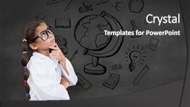  Presentation with pupil - Presentation theme having 123 - omposite image of cute pupil background and a dark gray colored foreground