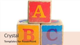  Presentation with childs - Audience pleasing presentation theme consisting of 123 abc - childs toy blocks for education backdrop and a gold colored foreground