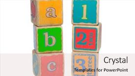  Presentation with childs - Cool new slide set with 123 abc - childs toy blocks for education backdrop and a lemonade colored foreground