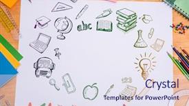  Presentation with doodles - Audience pleasing presentation consisting of 123 abc - composite image of education doodles backdrop and a sky blue colored foreground