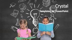  Presentation with abc 123 - Presentation theme with 123 abc - elementary pupils reading against black background and a dark gray colored foreground