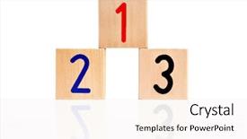  Presentation with wooden building blocks - Beautiful slides featuring 123 from letter wooden blocks backdrop and a sky blue colored foreground