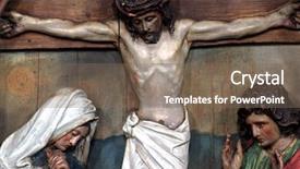  Presentation with jesus cross - Amazing theme having 12th stations of the cross backdrop and a violet colored foreground