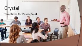  Presentation with high school - PPT theme consisting of 13 15 years - male high school tutor standing background and a white colored foreground